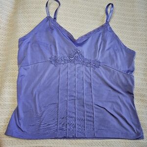 Latina Life Womens Large Purple Lace Camisole Cami Spaghetti Strap LARGE PURPLE